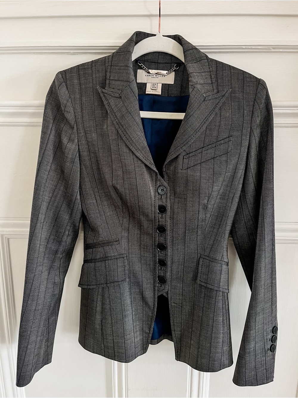 Karen Millen Charcoal Pinstripe Tailored Blazer